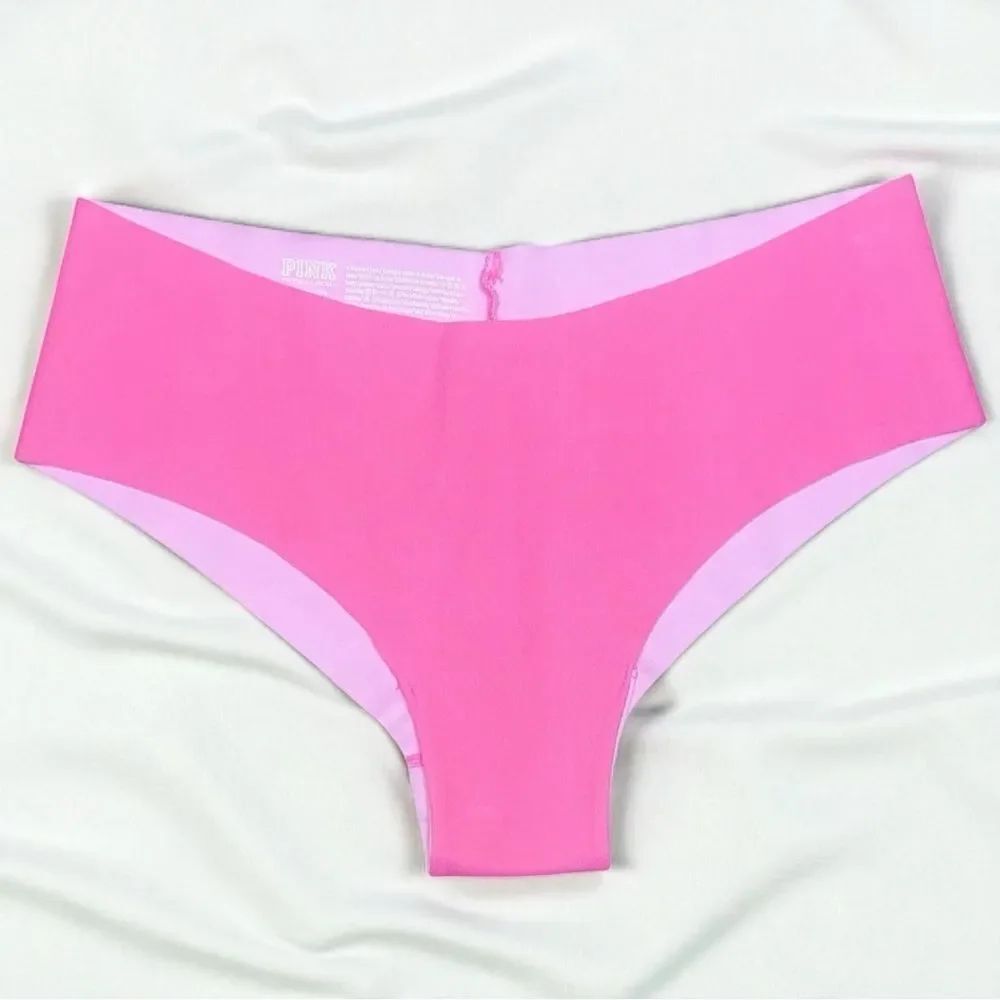 VS PINK No-Show Cotton Cheekster Panty - Pink (M)